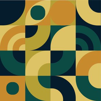 Geometric poster template retro Bauhaus style with abstract geometry - Vector