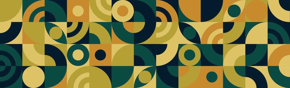 Geometric poster template retro Bauhaus style with abstract geometry - Vector