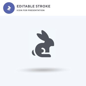 Rabbit icon vector, filled flat sign, solid pictogram isolated on white, logo illustration. Rabbit icon for presentation.