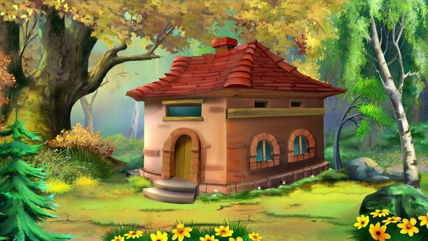 Fairy tale cartoon forest house 3