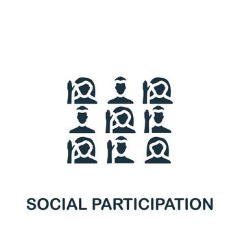 Social Participation icon. Monochrome simple Crowdfunding icon for templates, web design and infographics