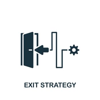 Exit Strategy icon. Monochrome simple Crowdfunding icon for templates, web design and infographics