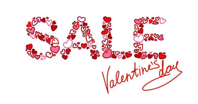 Lettering sale in honor of Valentine s day.