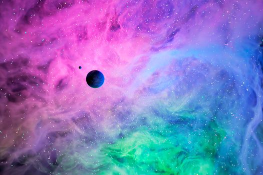 Unknown planet from outer space. Space nebula. 3D Illustration.