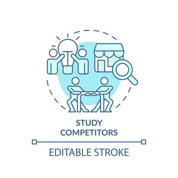 Study competitors turquoise concept icon