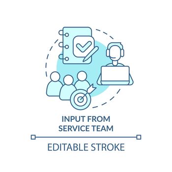 Input from service team turquoise concept icon