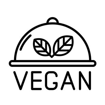 vegan outline logo icon isolated on white. vegan organic non violent food line icon for web and ui design, mobile apps and print products