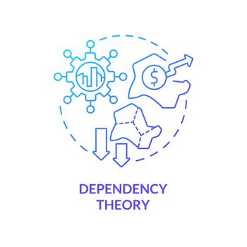 Dependency theory blue gradient concept icon