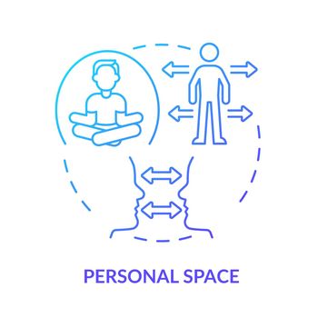 Personal space blue gradient concept icon