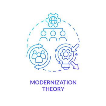 Modernization theory blue gradient concept icon