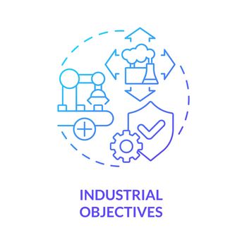 Industrial objectives blue gradient concept icon