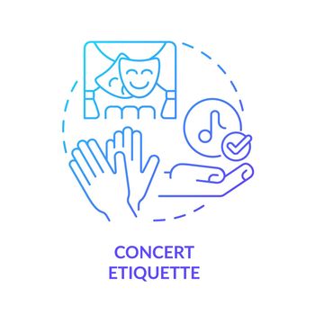Concert etiquette blue gradient concept icon