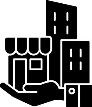 Building ownership black glyph icon