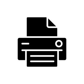 Printer black glyph icon