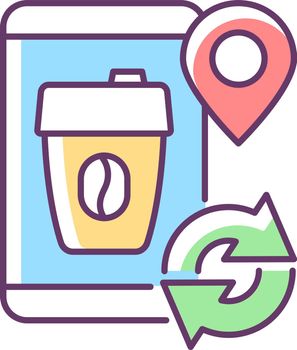 Coffee to go refill cup RGB color icon