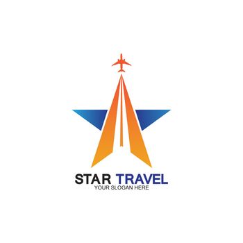 Star travel logo design. Travel agency logo design. Amazing destinations creative symbol concept.