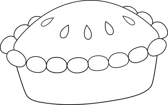 Thanksgiving Pie Feast Isolated Coloring Page
