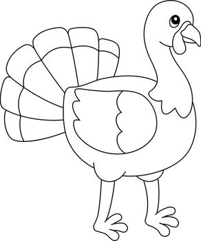 Thanksgiving Turkey Pilgrim Isolated Coloring Page