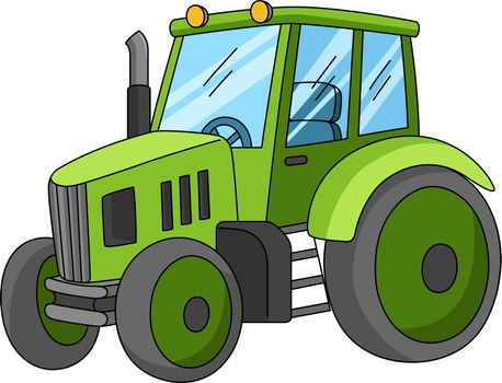 Tractor Cartoon Colored Clipart Illustration