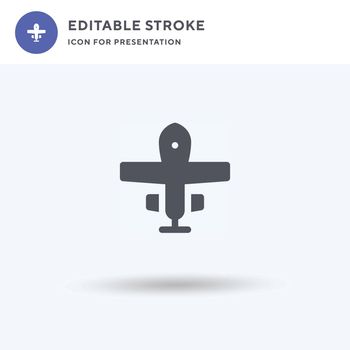 Unmanned Aerial Vehicle icon vector, filled flat sign, solid pictogram isolated on white, logo illustration. Unmanned Aerial Vehicle icon for presentation.