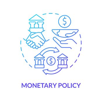 Monetary policy blue gradient concept icon