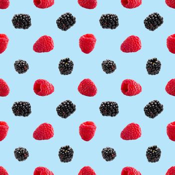 Seamless pattern with raspberry and bramble. pattern for package design, abstract background