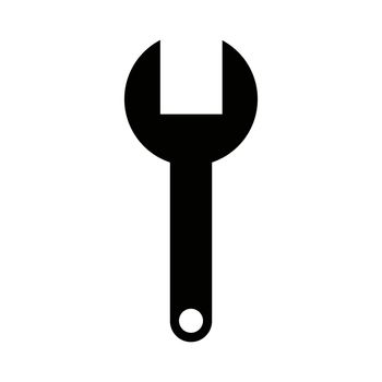 Wrench silhouette icon. Adjustment work tool. Vectors.