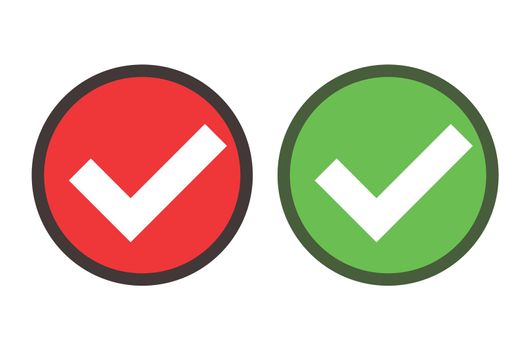 Red and green check mark icon set.