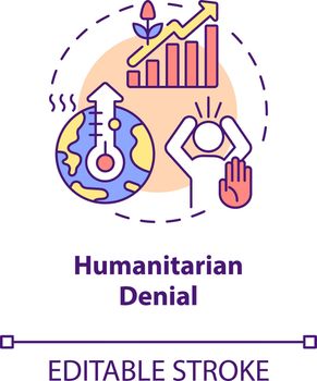 Humanitarian denial concept icon. Increased frequency of heatwaves. Productive farming in the temperate abstract idea thin line illustration. Vector isolated outline color drawing. Editable stroke