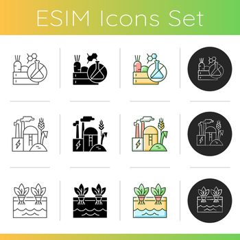 Agricultural business icons set