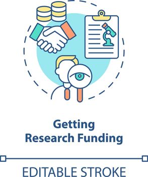 Getting research funding concept icon