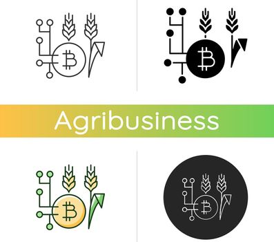 Blockchain technology in agriculture icon