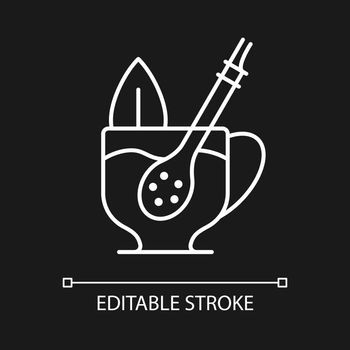 Mate straw white linear icon for dark theme