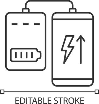 Powerbank for mobile phone linear manual label icon