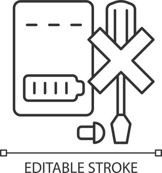 Dont disassemble powerbank linear manual label icon