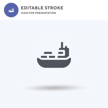 Shipping icon vector, filled flat sign, solid pictogram isolated on white, logo illustration. Shipping icon for presentation.