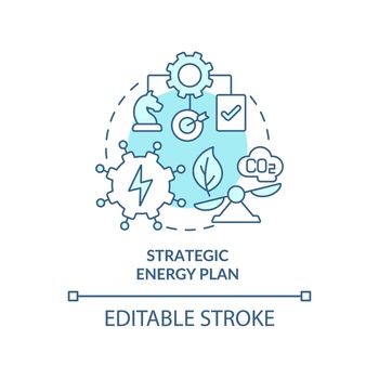 Strategic energy plan turquoise concept icon