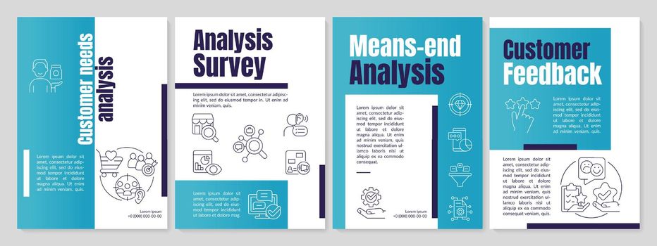 Customer needs analysis blue brochure template
