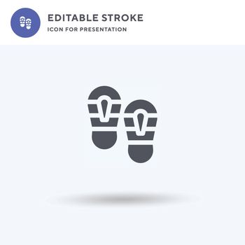 Shoe Prints icon vector, filled flat sign, solid pictogram isolated on white, logo illustration. Shoe Prints icon for presentation.