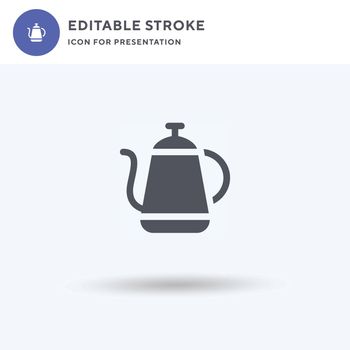 Kettle icon vector, filled flat sign, solid pictogram isolated on white, logo illustration. Kettle icon for presentation.