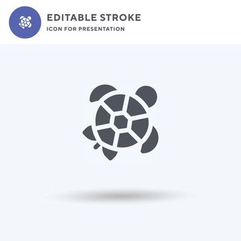 Turtle icon vector, filled flat sign, solid pictogram isolated on white, logo illustration. Turtle icon for presentation.