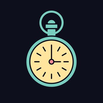 Antique pocket watch RGB color icon for dark theme