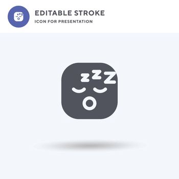 Sleep icon vector, filled flat sign, solid pictogram isolated on white, logo illustration. Sleep icon for presentation.