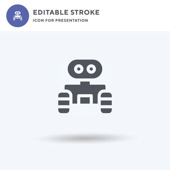 Robot icon vector, filled flat sign, solid pictogram isolated on white, logo illustration. Robot icon for presentation.