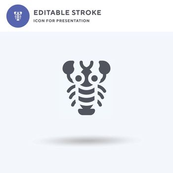 Lobster icon vector, filled flat sign, solid pictogram isolated on white, logo illustration. Lobster icon for presentation.
