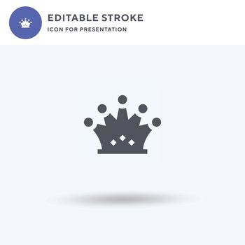 Crown icon vector, filled flat sign, solid pictogram isolated on white, logo illustration. Crown icon for presentation.