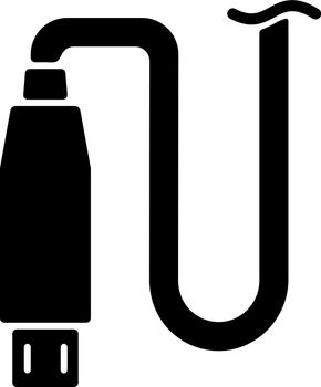 Micro USB output black glyph manual label icon