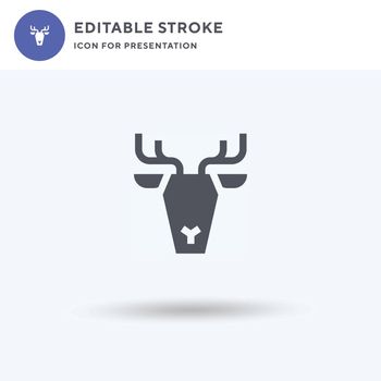 Reindeer icon vector, filled flat sign, solid pictogram isolated on white, logo illustration. Reindeer icon for presentation.