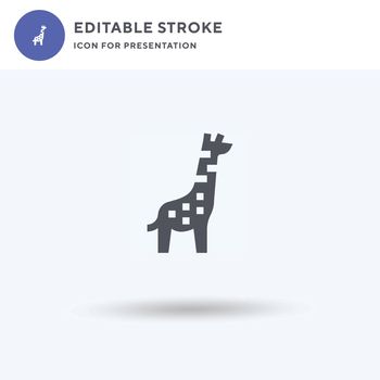 Giraffe icon vector, filled flat sign, solid pictogram isolated on white, logo illustration. Giraffe icon for presentation.