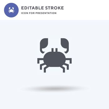 Crab icon vector, filled flat sign, solid pictogram isolated on white, logo illustration. Crab icon for presentation.